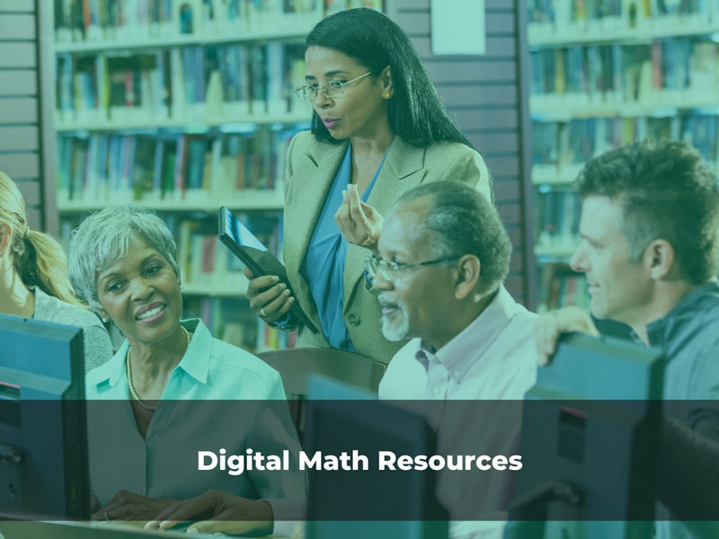 Digital Math Resources: teachers in library sharing resources